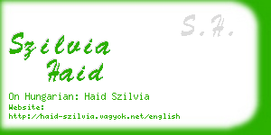szilvia haid business card